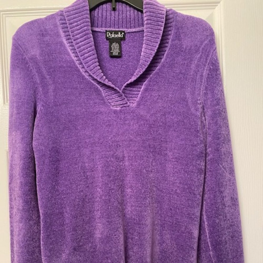 Rafaella Purple Plush Long Sleeve Sweater - L
